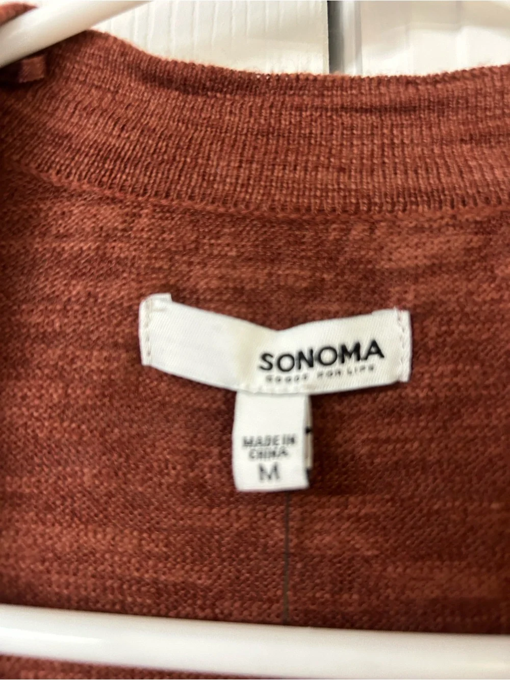 NWT Sonoma Goods for Life marled rust orange open-front cardigan sweater